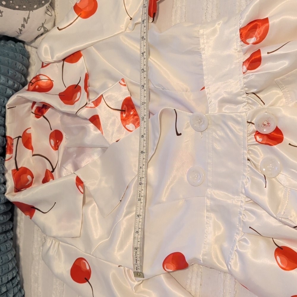 Cherry Print Women's Jacket - Picture 7 of 8